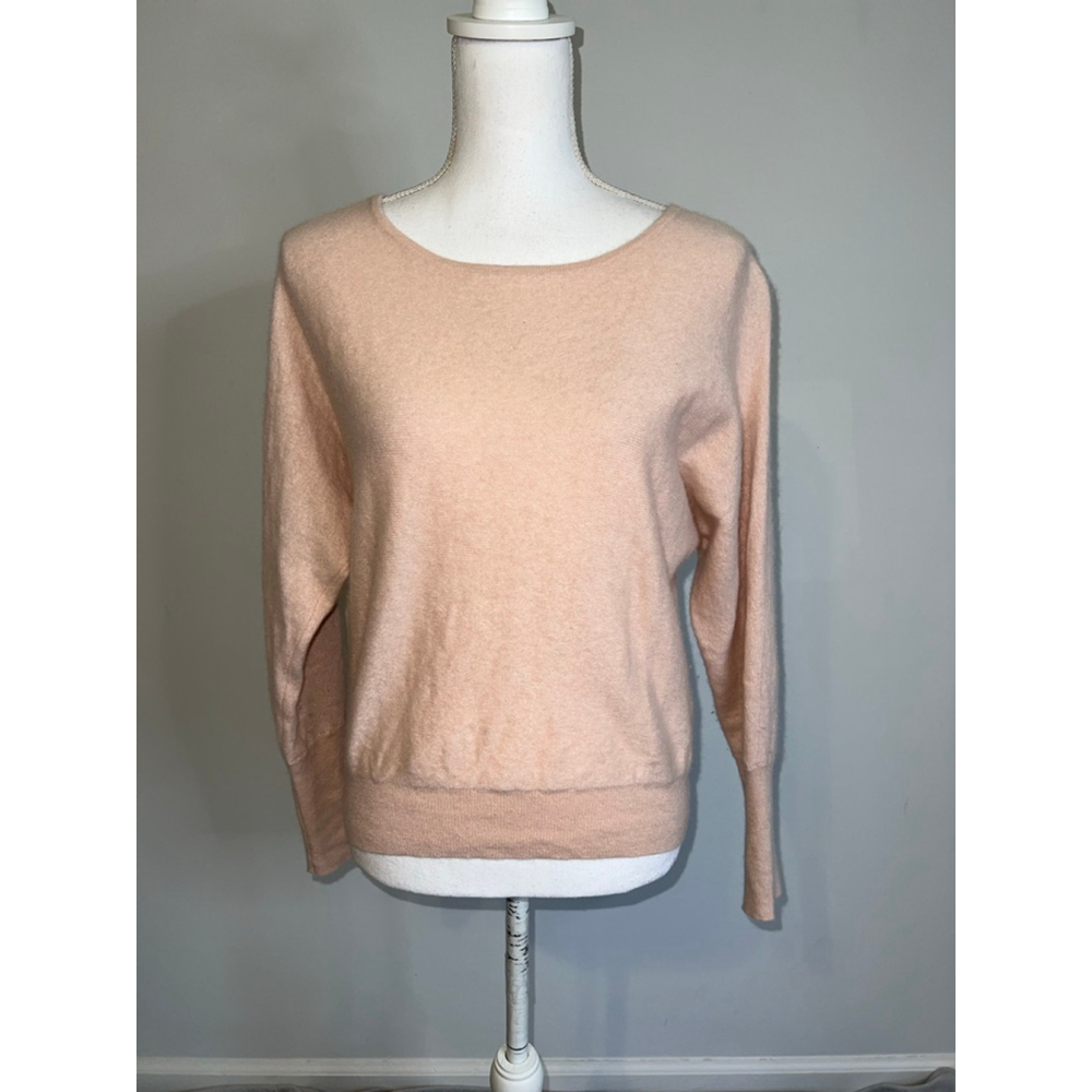 Women's Tahari Pink Cashmere Crew Neck Sweater L